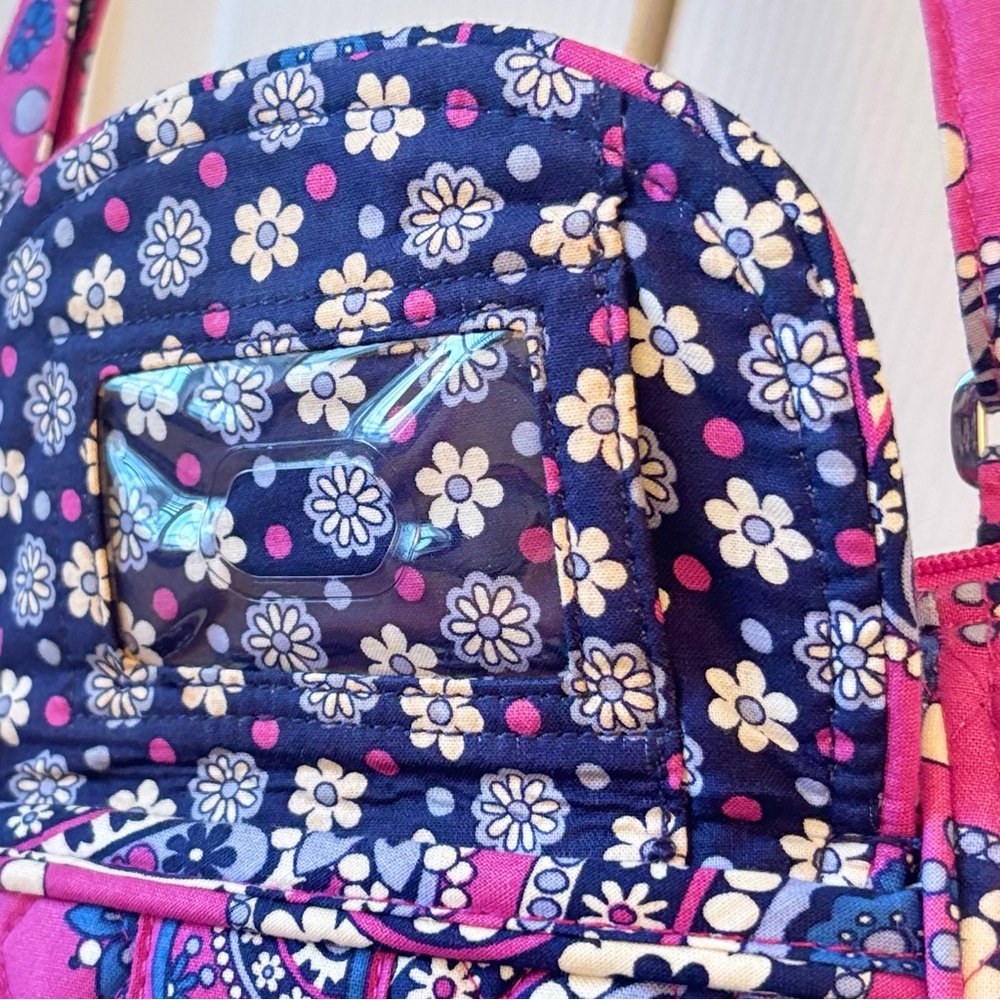 VERA BRADLEY Lizzy Boysenberry Crossbody Purse Organizer Wallet Handbag Pink - Picture 9 of 14